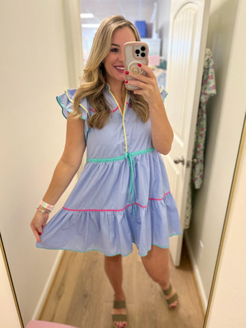 Periwinkle Scallop Detail Dress