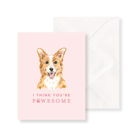 Simply Jessica Marie I Think You're Pawesome Watercolor Greeting Card