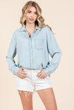 Light Chambray Button Down Denim Shirt