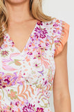 Tuscan Tan & Pink Printed Dress