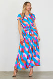 Geometric Tie Waist Dress