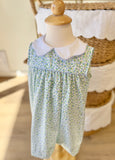 Anvy Kids Blue Floral Scallop Collar Dress