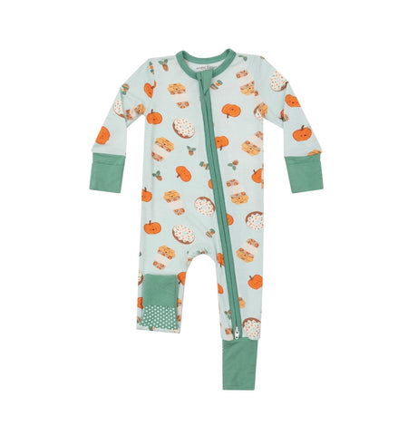 Angel Dear Pumpkin Spice Zip Romper