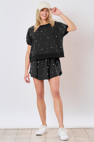 Mineral Washed Black Pearl Skort