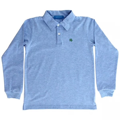 J. Bailey Heathered Blue Long Sleeve Polo