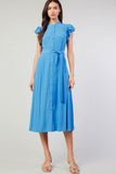 Button Down Faded Blue Midi Dress