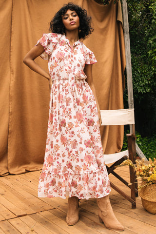 Mulberry Blush Floral Maxi Dress