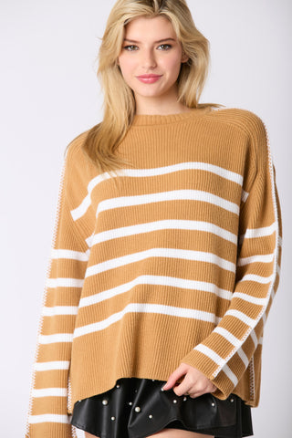 Camel Stripe Sweater