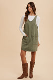 Sage Green Stretch Overall Dress
