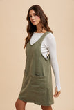 Sage Green Stretch Overall Dress