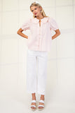 Round Collar Light Pink Top