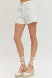 White Scallop Shorts