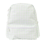 Apple of My Isla Blue Green Windowpane Backpack- Large