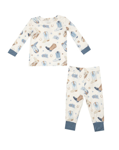 Angel Dear Blue Cowboy Boots Pajama Set