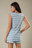 Fog Stripe Tunic Short Set