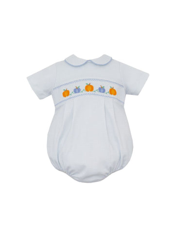 Petit Bebe Knit Blue Gingham Pumpkin Bubble