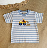 Luigi Kids Sky Blue Stripe Dump Truck Tee