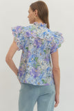 Blue Floral Lilly Top