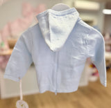 Petit Ami Light Blue Zip Back Cardigan