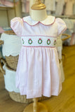 Lulu Bebe Pink Smocked Wreath Dress