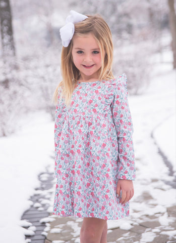 James & Lottie Harper Green & Pink Floral Dress