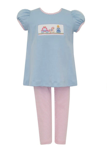 Velani Classic Knit Smocked Princess Legging Set
