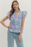 Blue Floral Lilly Top