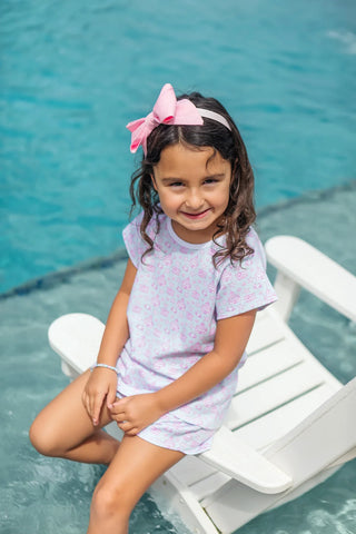 Lila & Hayes Pink Sandcastles Short Set