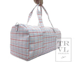 TRVL Classic Red Plaid Weekender Duffel Bag