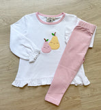 Luigi Kids Pink Dot Pear Long Sleeve Top