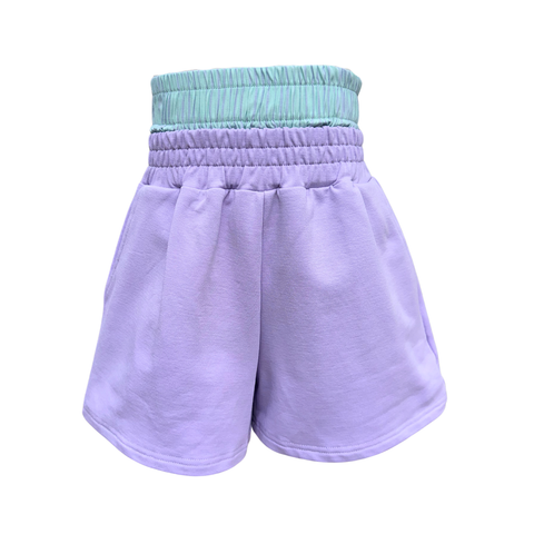 Pleat Collection Purple Comer Shorts