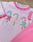 Squiggles by Charlie Pink Stripe Candy Cane Trip Pant Set (Read Below)