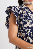 *Curvy* Navy Floral Midi Dress
