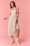 Floral Organza Bow Shoulder Maxi Dress