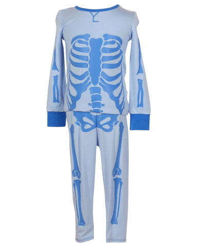 The Yellow Lamb Blue Skelly Pajama Set