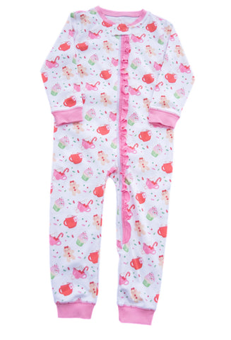 James & Lottie Gingerbread Pink Zip Up Jammies