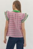 Pink & Green Brook Top