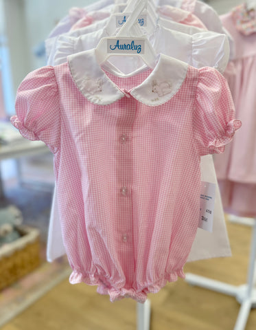 Auraluz Pink Gingham Bunny Bubble