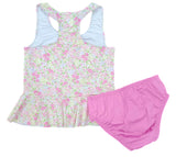 James & Lottie Fuchsia Floral Collette Peplum Two Piece Swimsuit