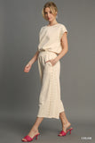 Cream Jacquard Pearl Top