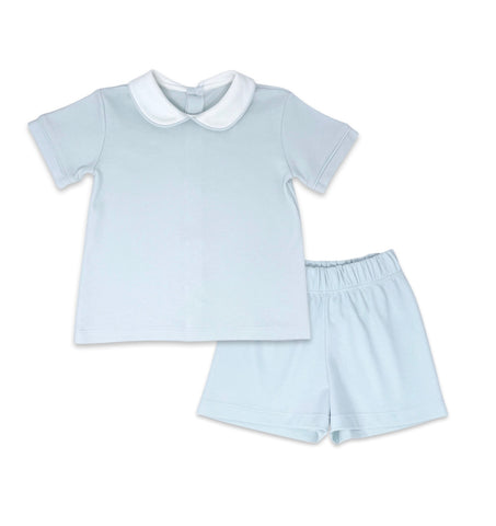 Lullaby Set Pima Light Blue Short Set