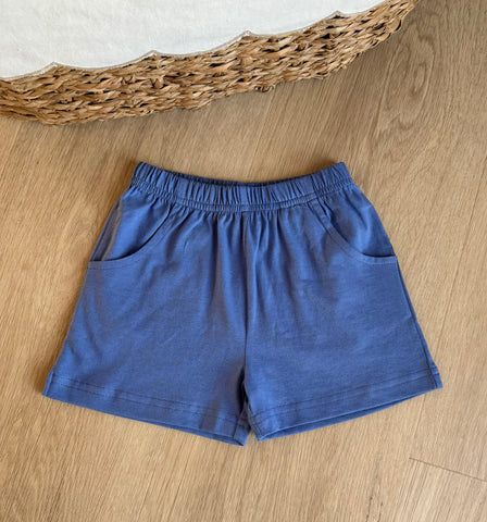 Luigi Kids Dark Chambray Pocket Shorts