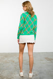 Green Chain Print Sweater