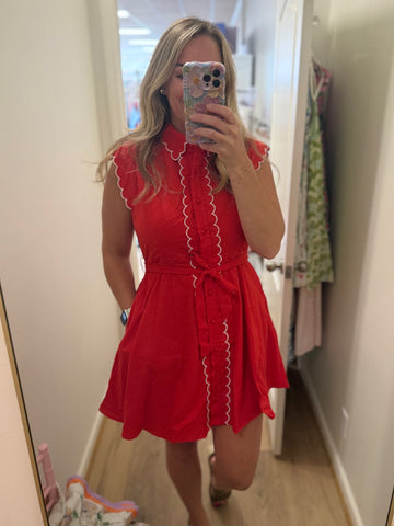 Red Scallop Dress