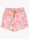 Ruffle Butts Sunset Seashells Performance Hybrid Swim Trunks