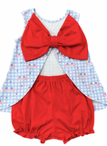 James & Lottie Knit Patriotic Gingham Lottie Set *Pre Sale*