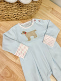Squiggles by Charlie Blue/Red Dot Lab Long Romper