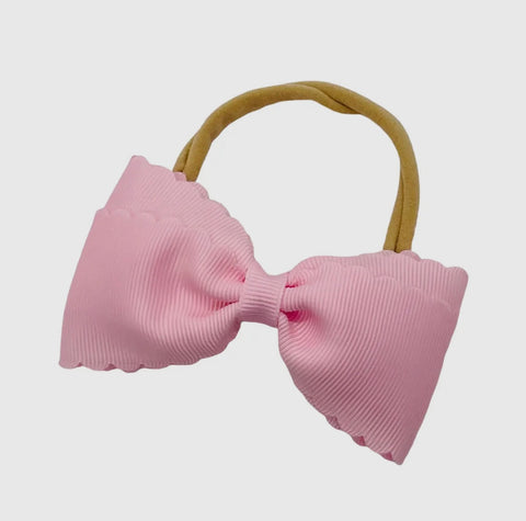 Winn & William Pink Scalloped Lottie Baby Bow