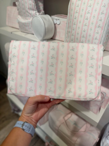 TRVL Pink Ribbon Floral Changing Pad