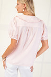 Round Collar Light Pink Top